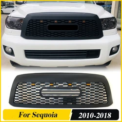 Front Grill TRD style With Led Lights Auto Parts Bumper Grille Modification Accessories Fits For 2010-2018 Toyota Sequoia