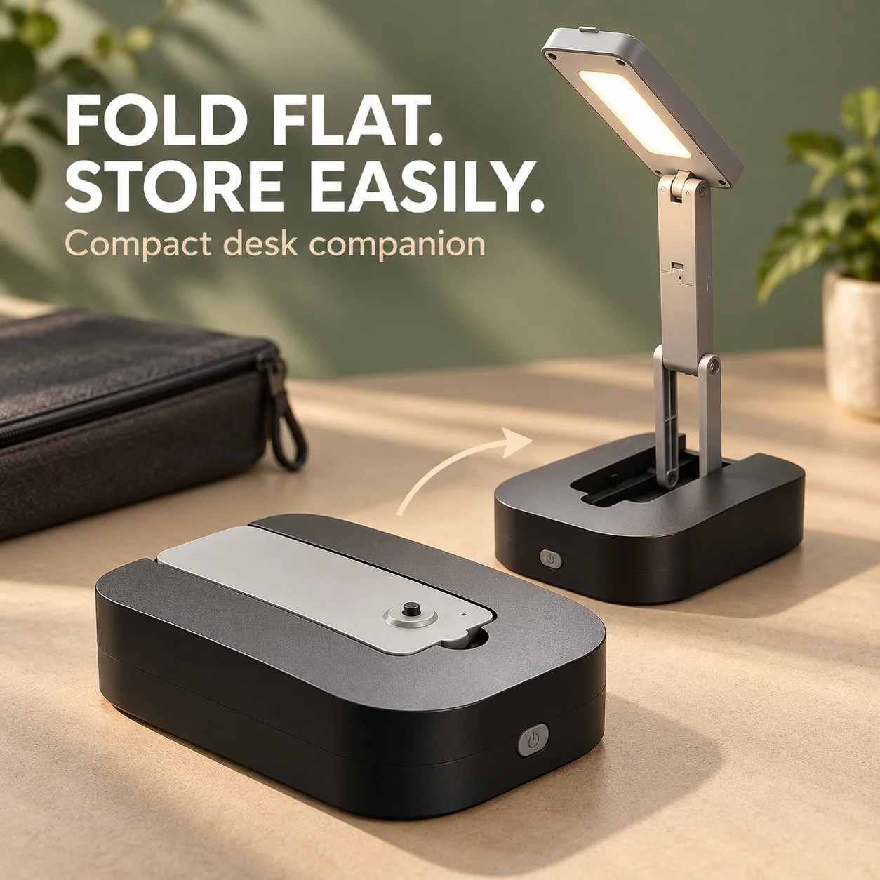 Foldable LED Work Light with Tool Storage, Adjustable Desk Lamp for Phone Repair, Model Building & DIY, Precision Repair Tools