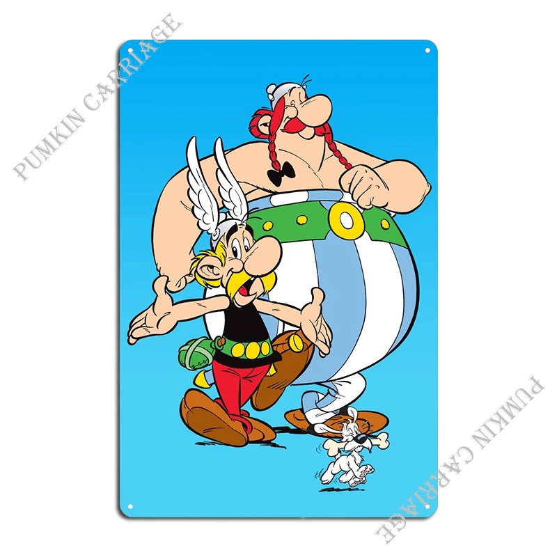 Asterix Obelix Idefix Metal Sign Rusty Garage Printed Garage Garage Tin Sign Poster