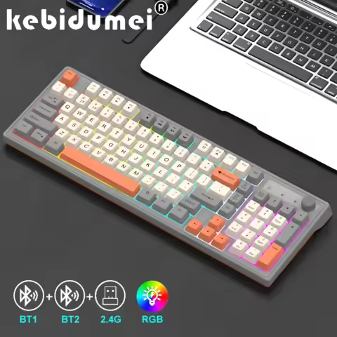 K98 2.4G Bluetooth Dual-mode Wireless Keyboard RGB Backlight Gaming Keyboard Mechanical Feel Multi-function keyset For PC Laptop