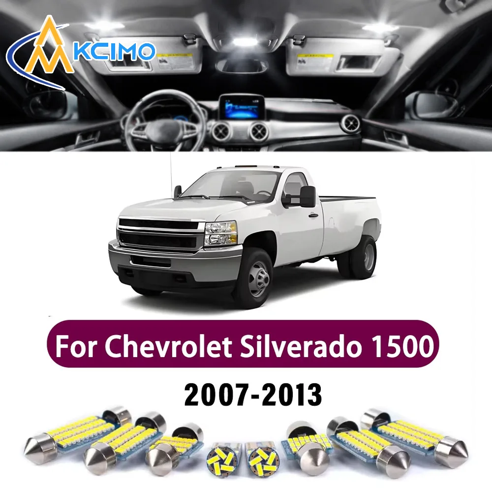 

KCIMO New LED Canbus Interior Reading Dome Vanity Light Kit For Chevrolet Silverado 1500 2500 3500 2007-2013 Bright Lights