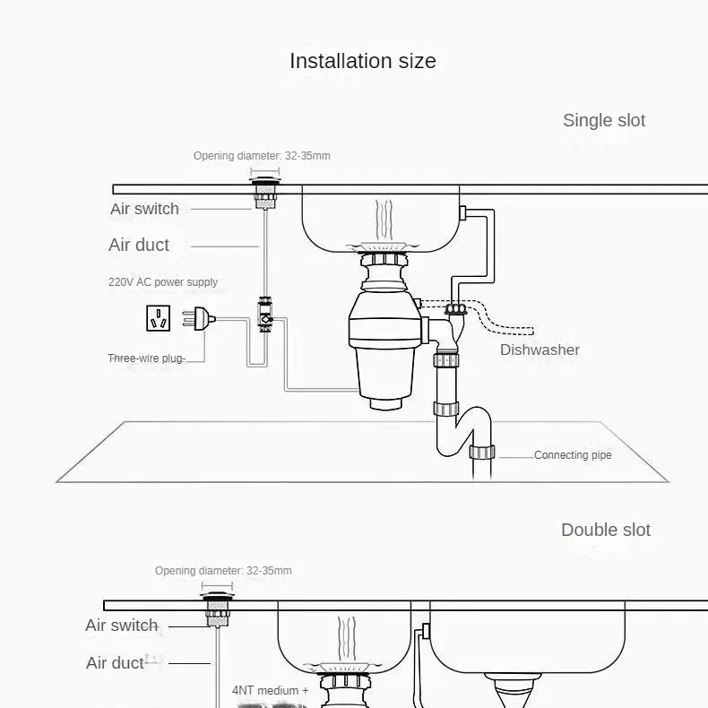 220V robot odpady kuchenne zlewozmywak do utylizacja odpadów w kuchni niszczarka bezprzewodowa Switch 음식기 cocina