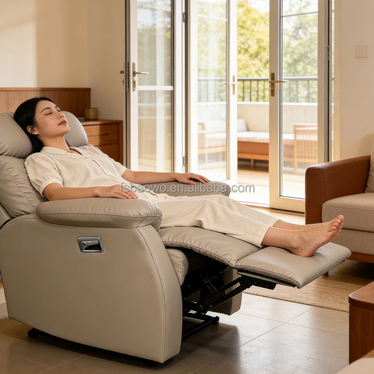 Reclining Luxury Single Sofa Chair Single Leather Recliner Rocking Electric Swing Leather Sofa Recliner