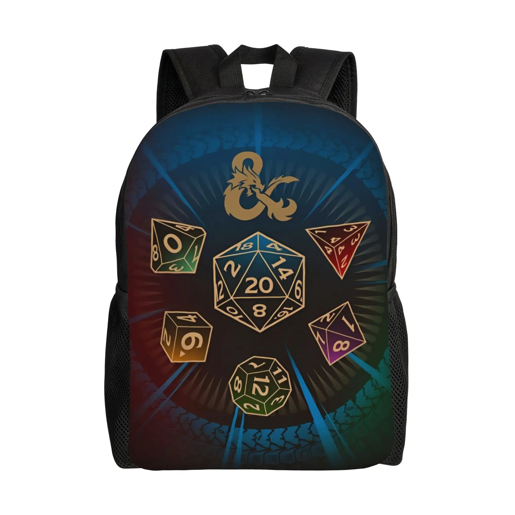 Dungeon Dragon DND Backpack for Men Women Cool High School Work Daypack College Shoulder Bag Lightweight