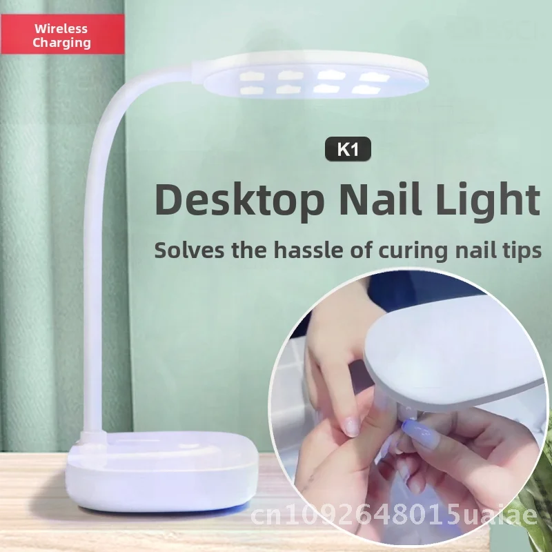 Lampada per unghie da tavolo senza fili Fototerapia Asciugatrice a LED Strumento speciale per la cura delle mani ad asciugatura rapida Lampada da forno bianca ricaricabile per nail art