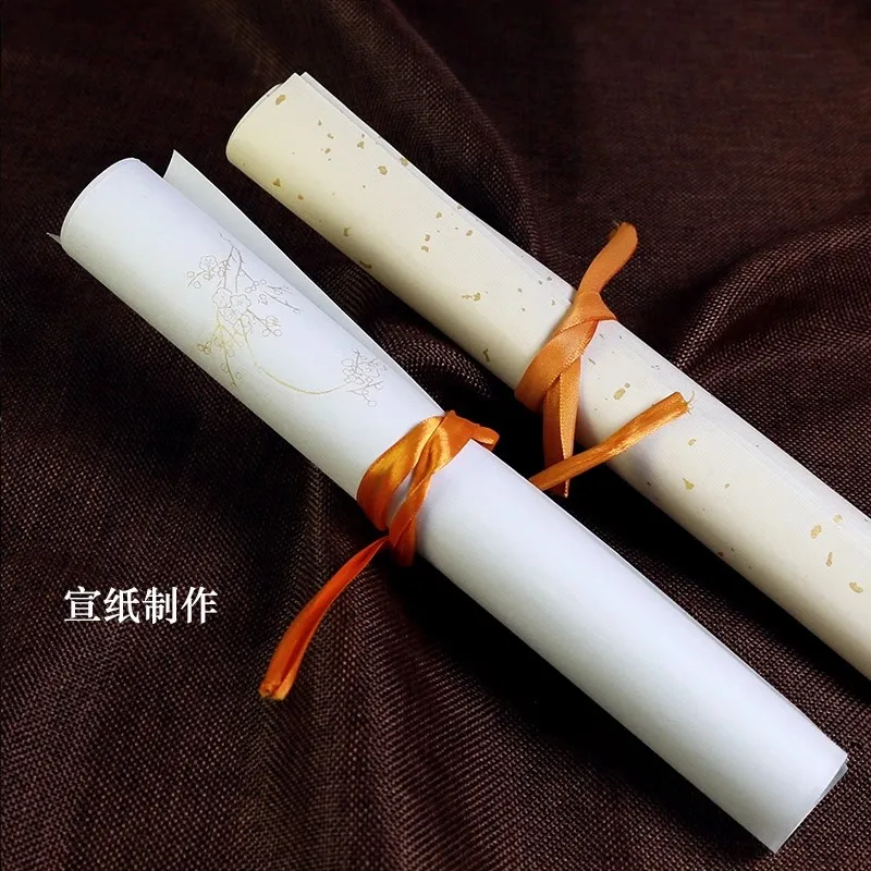 100 Sheets Semi-Raw Xuan Paper for Calligraphy - Traditional Textured Surface Perfect for Small Regular Script