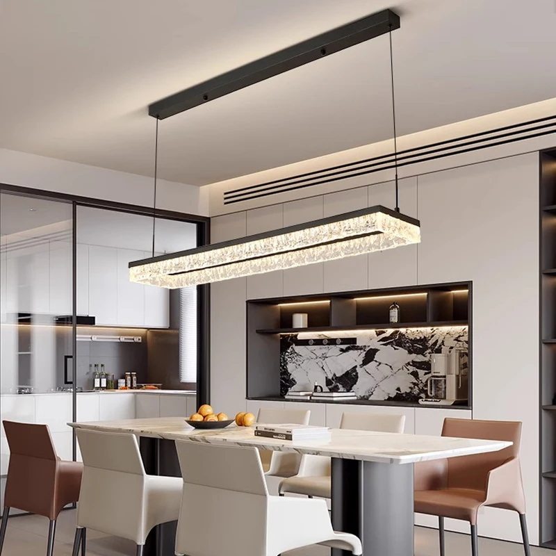 Nordic Minimalist Chandelier Black for Dining Room Kitchen Island Bar Pendant Lights Indoor Hanging Lighting Fixture