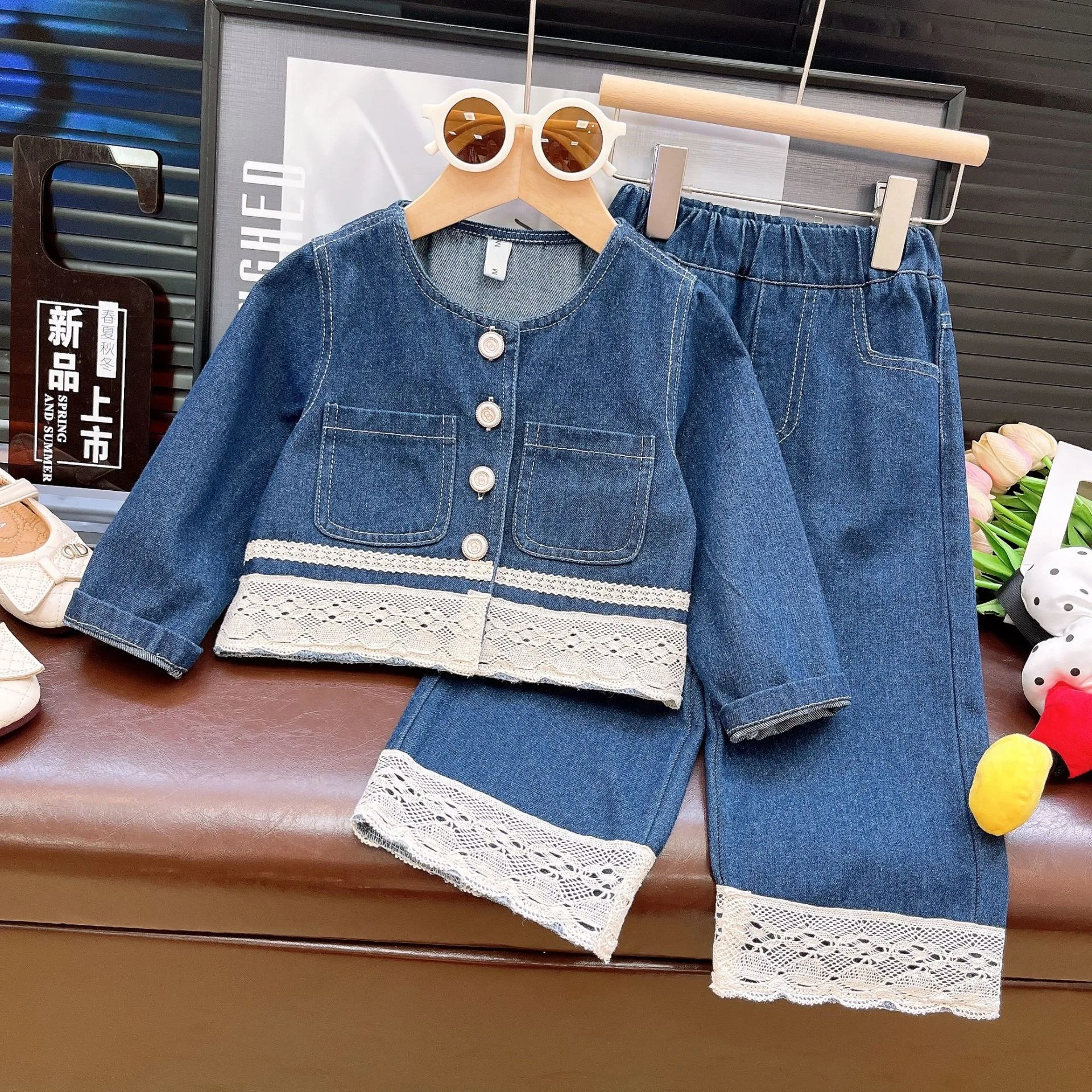 

Girls Clothes Sets Spring Autumn 2025 Children Denim Coats Pants 2pcs Fashion Suit For Baby Girl Outfits Kids Costume Teenagers