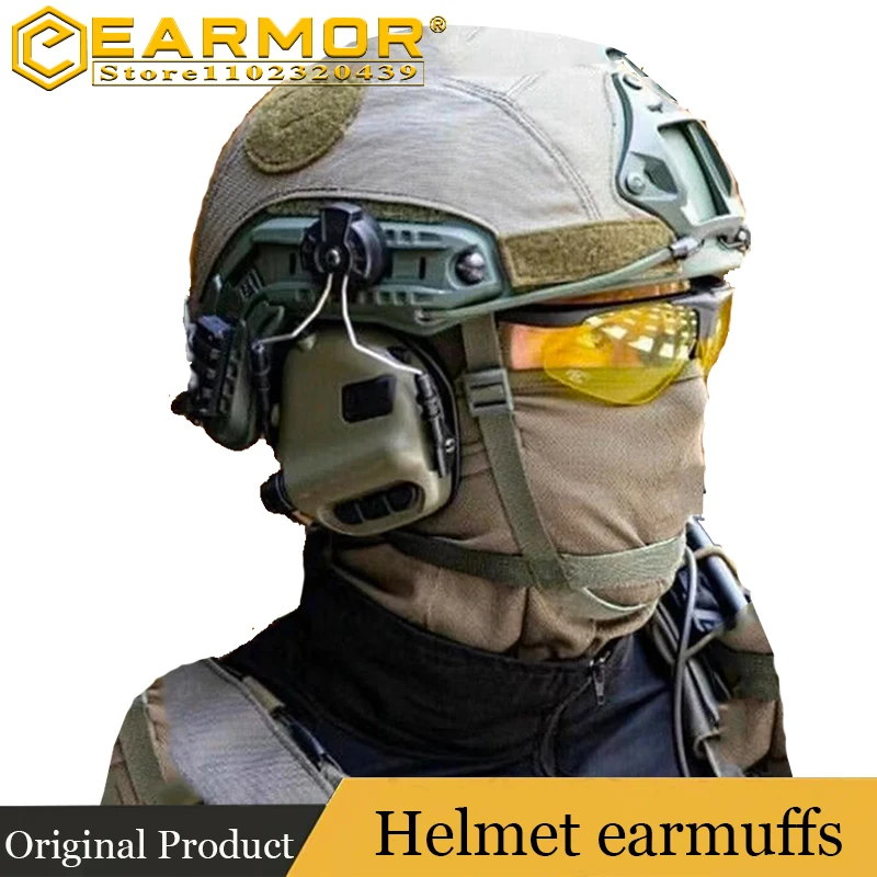 EARMOR M31H military helmet headphones hunting shooting earmuffs tactical active headphones military accessories