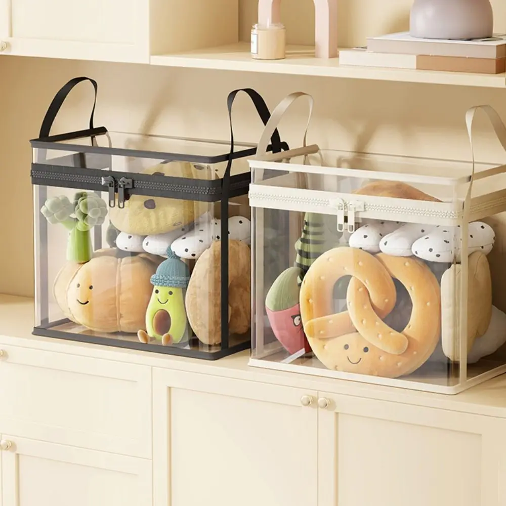 Universal Transparent Visible Doll Storage Bag Large Capacity Clear Storage Case With Zipper Handle Moisture-proof Organizer Box