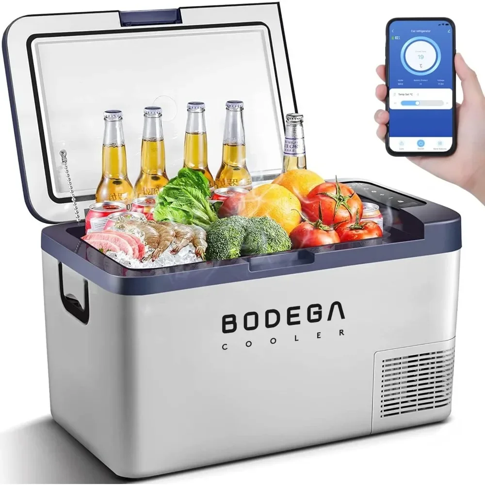 27 Quart (25L) Car Fridge Portable Freezer (-4℉-68℉) Camping Refrigerator COOLER 12 Volt Car Refrigerator WIFI APP Control Beers