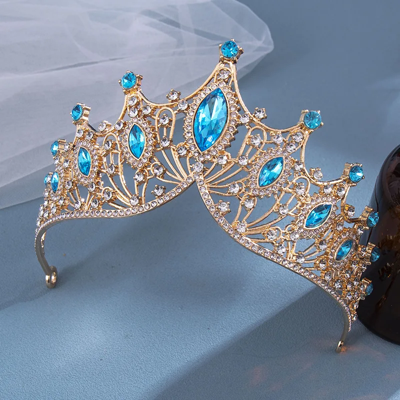 

1pc bride rhinestone crown tiara baroque luxury alloy crown party princess dress accessories