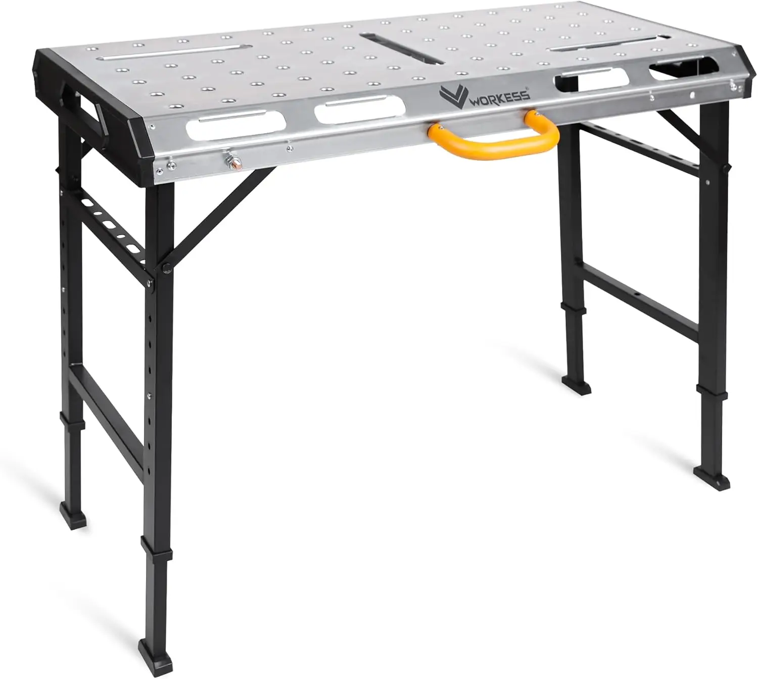 

Heavy Duty Folding Welding Table, 1000 lbs Load Capacity, Adjustable Height Steel Workbench