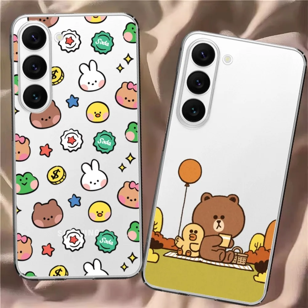 L-LINE Friends Phone Case For Samsung Galaxy S22 S21 S20 FE S23 Ultra S10 S8 S9 Note 20 10 Plus A73 A33 A51 A52 A72 A21