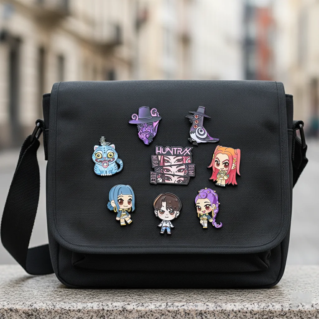 8 قطعة KPop شيطان الصيادين الكرتون المينا دبابيس مجموعة لطيف رومي ميرا زوي جينو النمر بروش شارات معدنية مجوهرات ل هدية الكريسماس