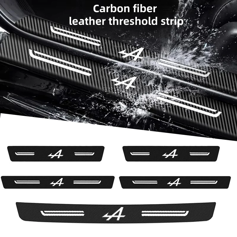 Carbon Fiber Car Door Pedal Strips For Renault A Alpine Threshold Protective Tape Trunk Sill Bumper Anti-Scratch Guard Stickers