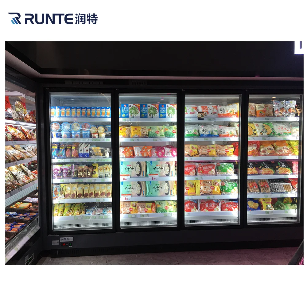 Commercial Food Freshness Display Cabinet / Curved Glass Freshness Display Cabinet / Stainless Steel Freshness Cabinet With Mult