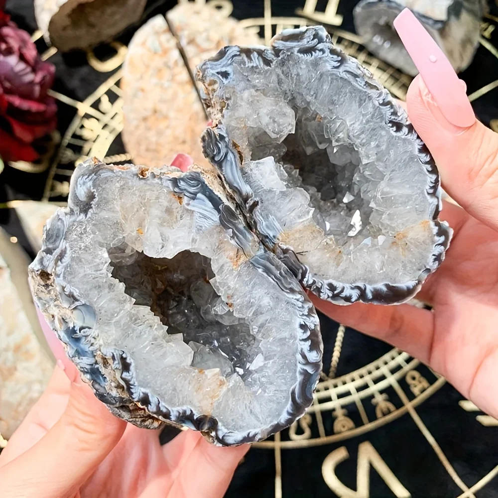 

1PC Rare Natural Druzy Agate Geode, Jewelry Accessories, Mineral Collection, Home Decor, Halloween & Christmas Gift