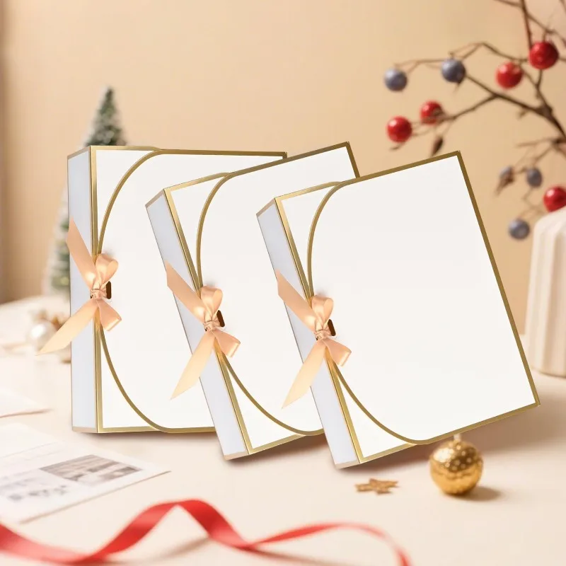Große Geschenkbox mit Deckel für Feiertage, Geschenkbox für Brautjungfern, Weiße Geschenkbox, Weihnachtsgeschenk-Dekorationsverpackungsbox