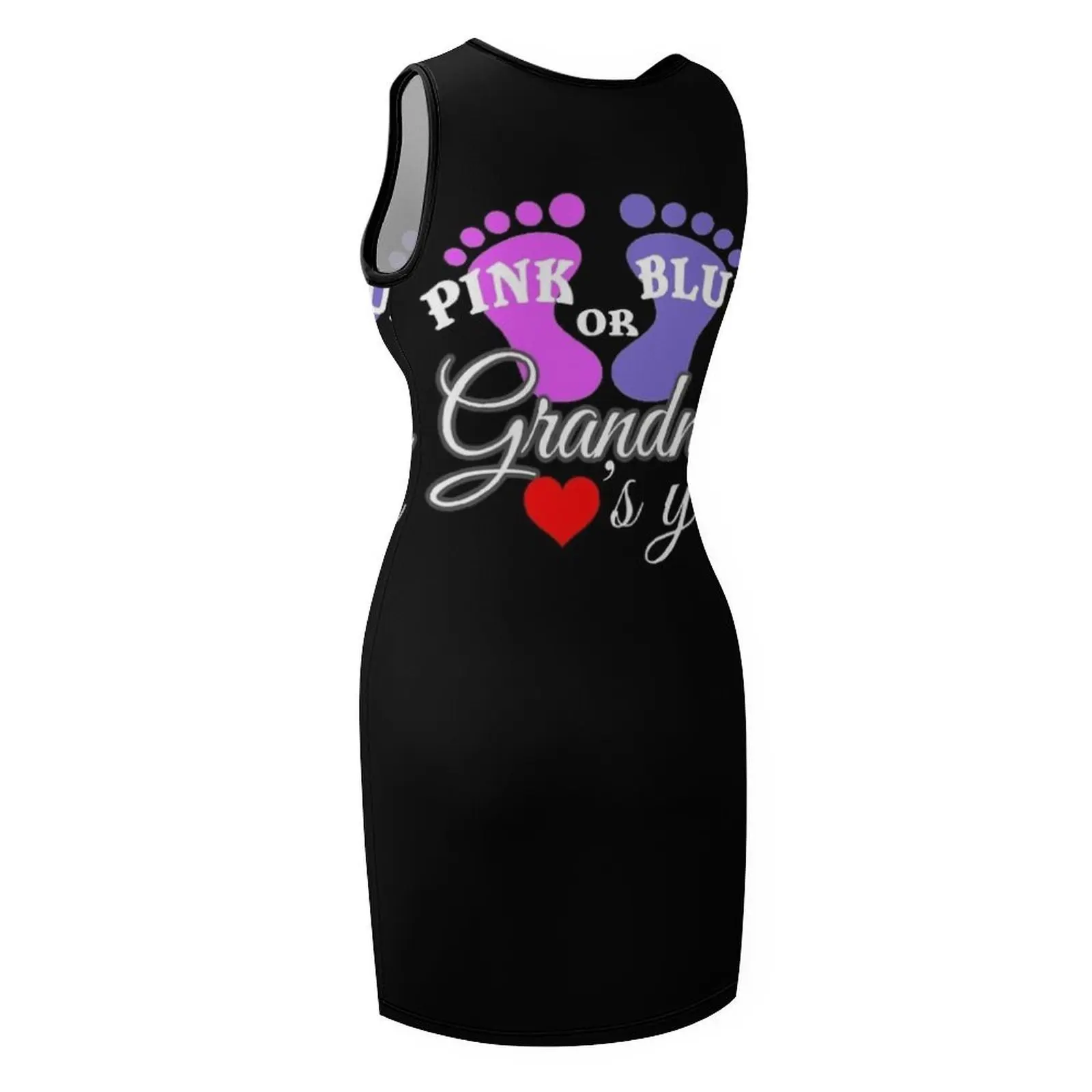ピンクまたはブルーおばあちゃんはあなたを愛しています - ジェンダーリビールベビーシャワーTシャツノースリーブサンドレス女性用セクシーなドレス