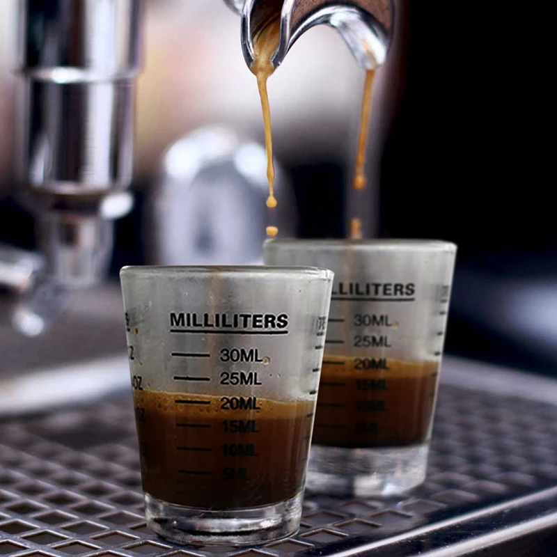 6Pcs Measuring Cup Espresso Shot Glass Liquid Heavy Glass Wine Glass 26-Incremental Measurement 1Oz, 6 , 2 Tbs, 30Ml-ABWY
