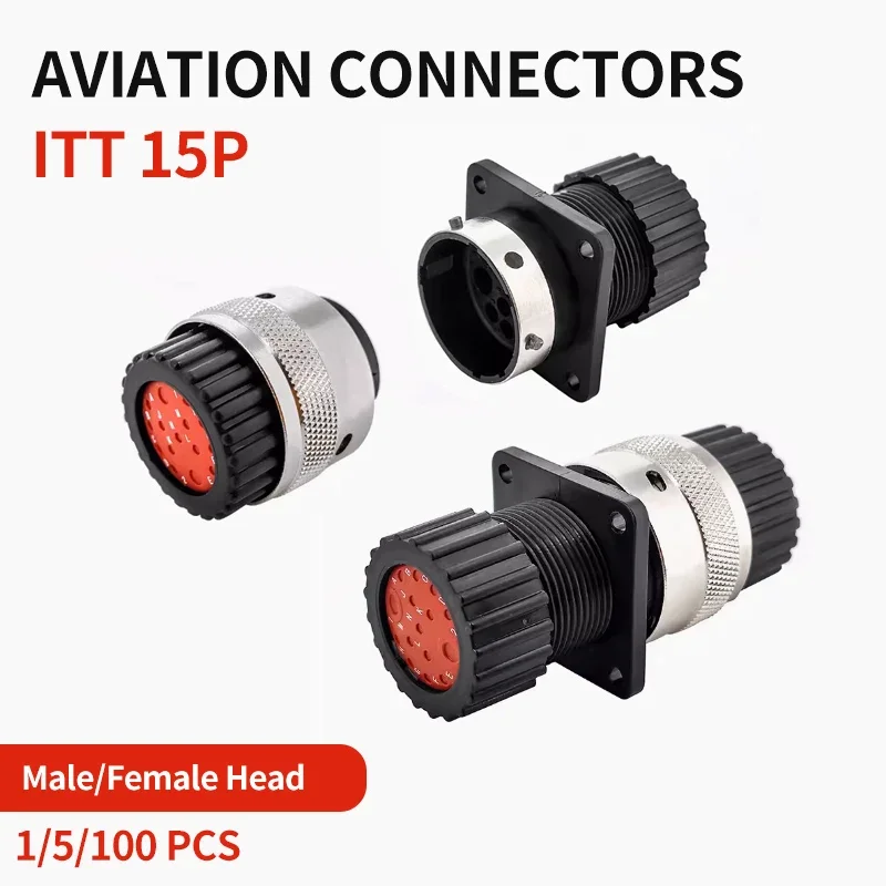 1/5/100 PCS 15Pin ITT Aviation Wiring Plug Auto Waterproof Connector Terminal 192900-0581 192900-0582