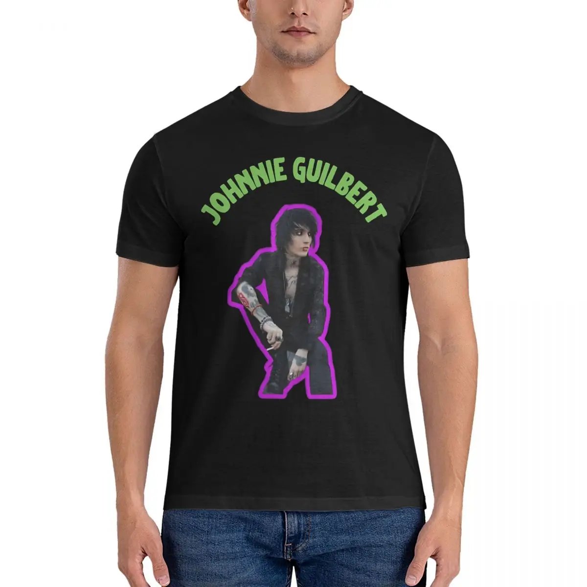 

Мужские футболки Johnnie Guilbert, Забавные футболки из 100% хлопка, футболки с коротким рукавом, Johnnie Guilbert, футболка с круглым вырезом, одежда, новое поступление