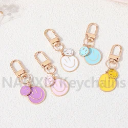 Lovely Big And Small Smile Keychains Colorful Smile Face Keyring For Women Men Good Friendhsip Gift Fit Airpods Pendant Jewelry