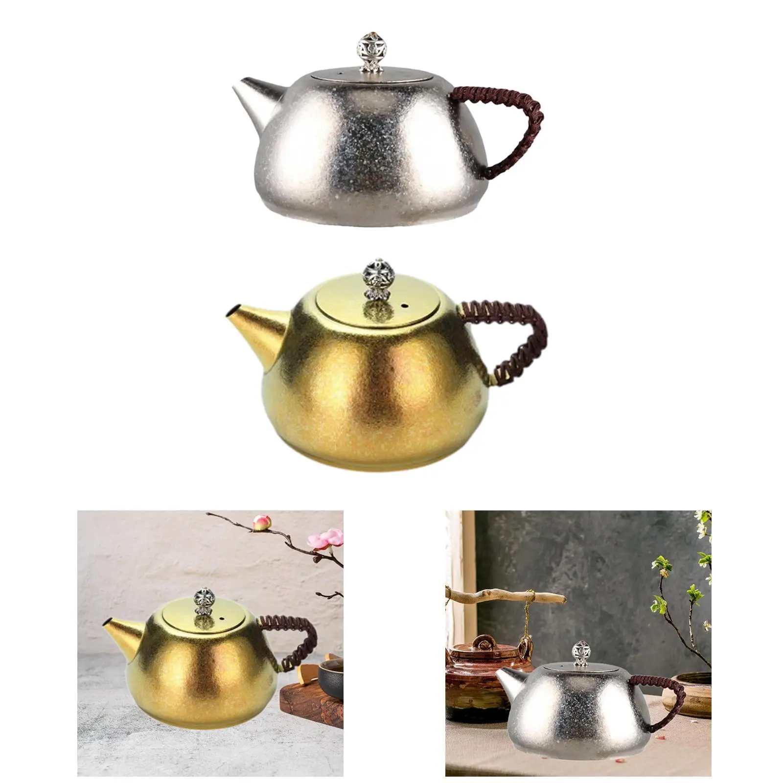 Titanium Teapot Teaware Sturdy Easy to Clean Kung Fu Teapot Easy Carrying for Tea Room Hotel Commercial Use Restaurant Party