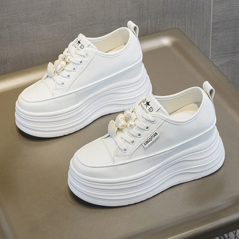 Zapatos de Mujer para Otoño con Aumento de Altura de 9CM, Zapatos de Moda de Suela Gruesa para Uso Diario, Zapatillas Cómodas y Zapatos de Ocio