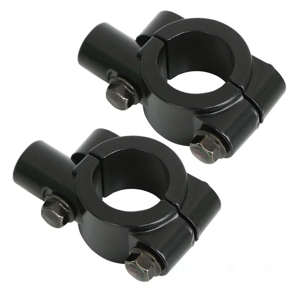 

2Pcs Motorcycle Mirror Mount Holder Black Aluminum Handlebar Clamp for Easy Fixing Rearview Mirrors Navigation Accessories