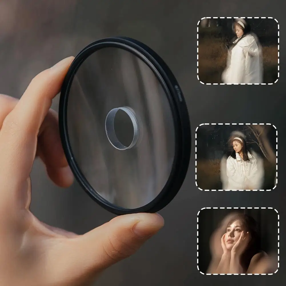 Central Exposure Edge Blur Filter 52-62mm Hollow Foreground Blurring Fuzzy Photography Portrait Shooting Filter For Camera Lens