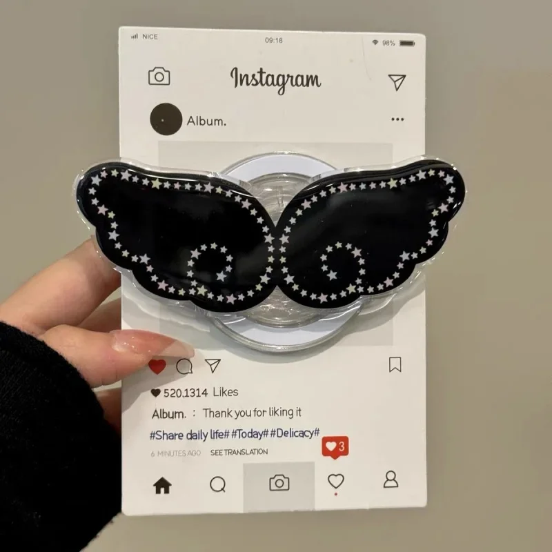 Koreanische Nette Cartoon Engel Flügel Für Magsafe Magnetische Telefon Halter Grip Tok Stehen Für iPhone 17 Samsung S25 Drahtlose Lade Fall