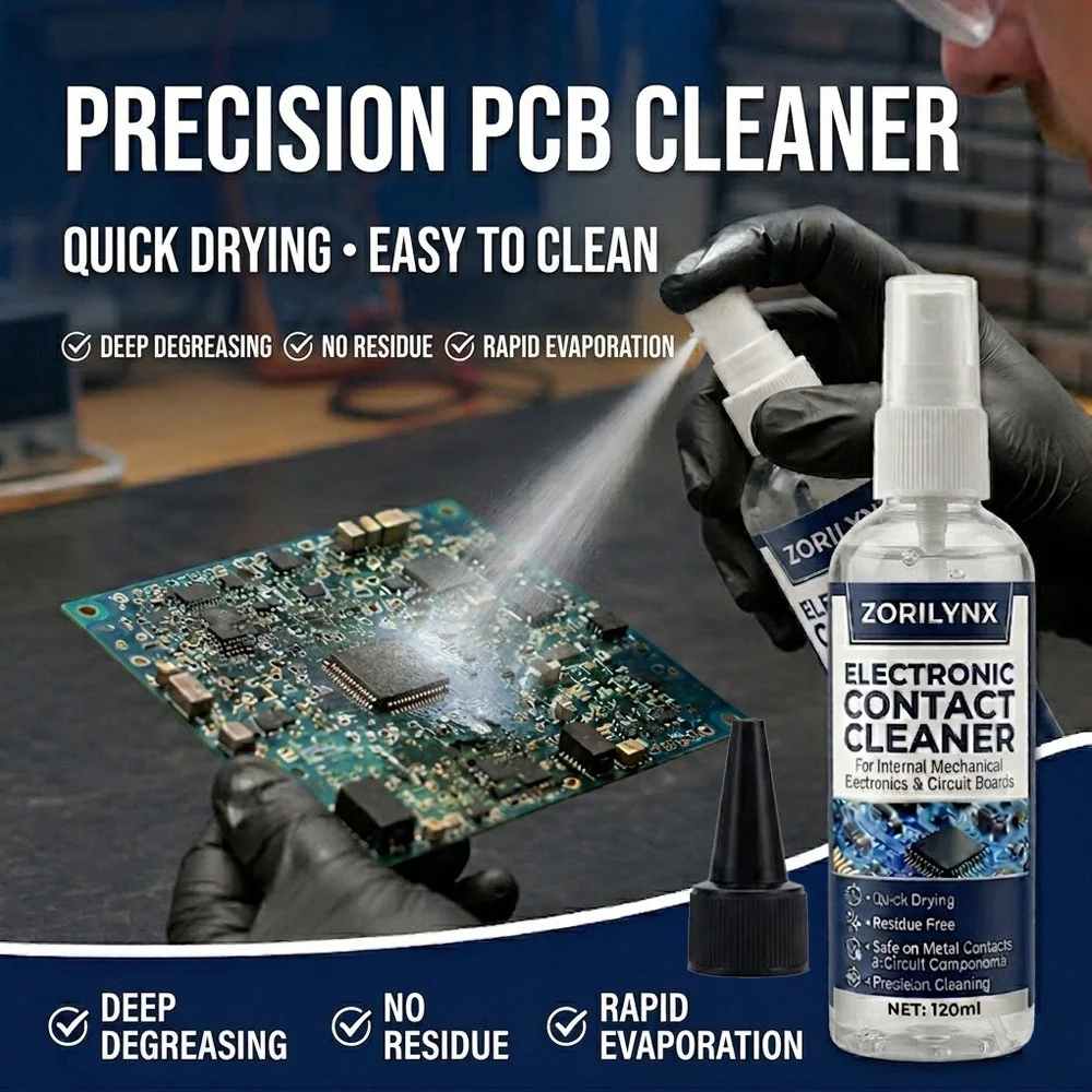 120ml Electronic Cleaner Spray Quick Drying Plastic Safe Contacts Cleaner Liquid for PCB Circuit Board Keyboard Switch Repair
