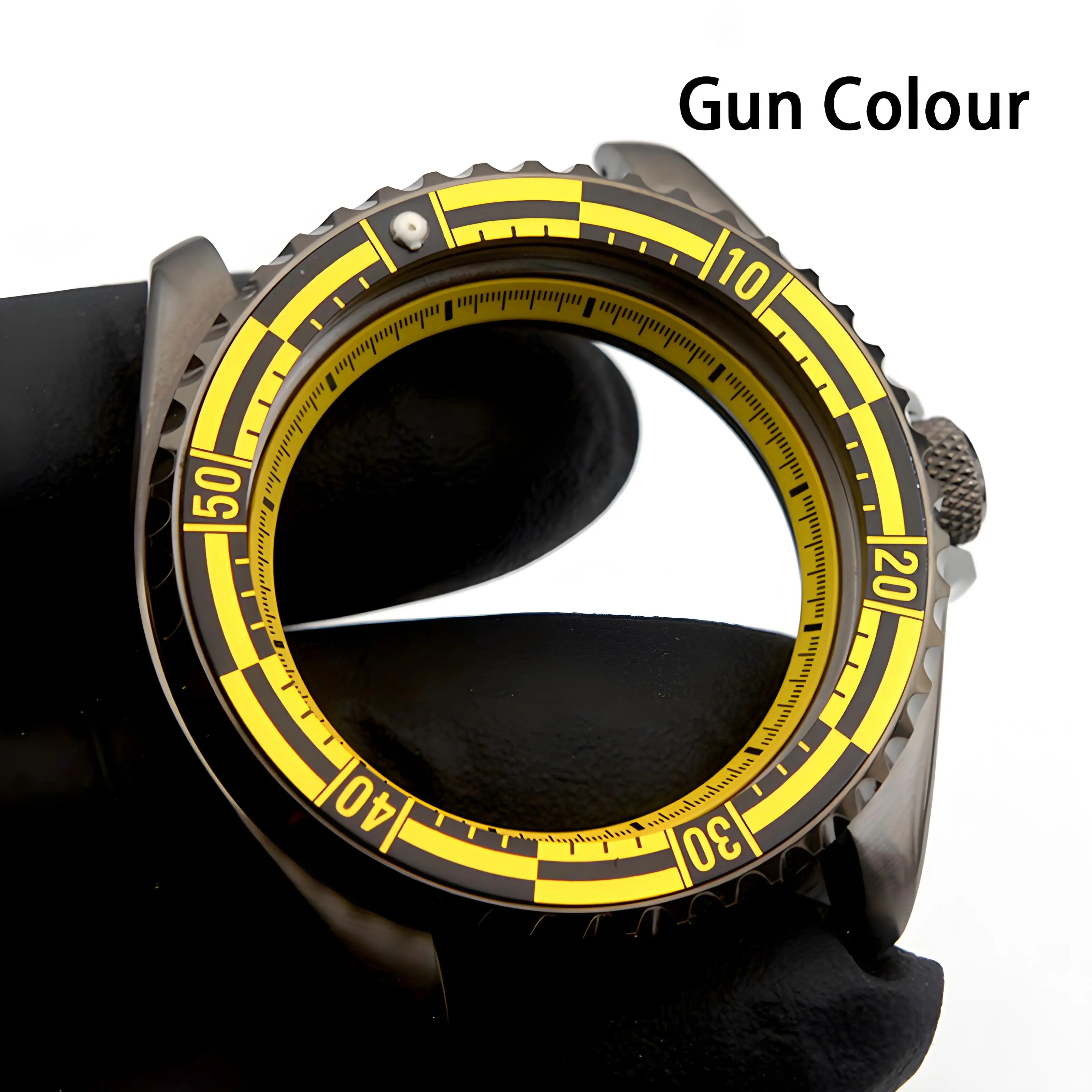 Customized SKX007 SKX009 Gun Colour Men's Watch Case Fit NH34 NH35 NH36 Automatic Movement Sapphire Glass 200M Waterproof Case