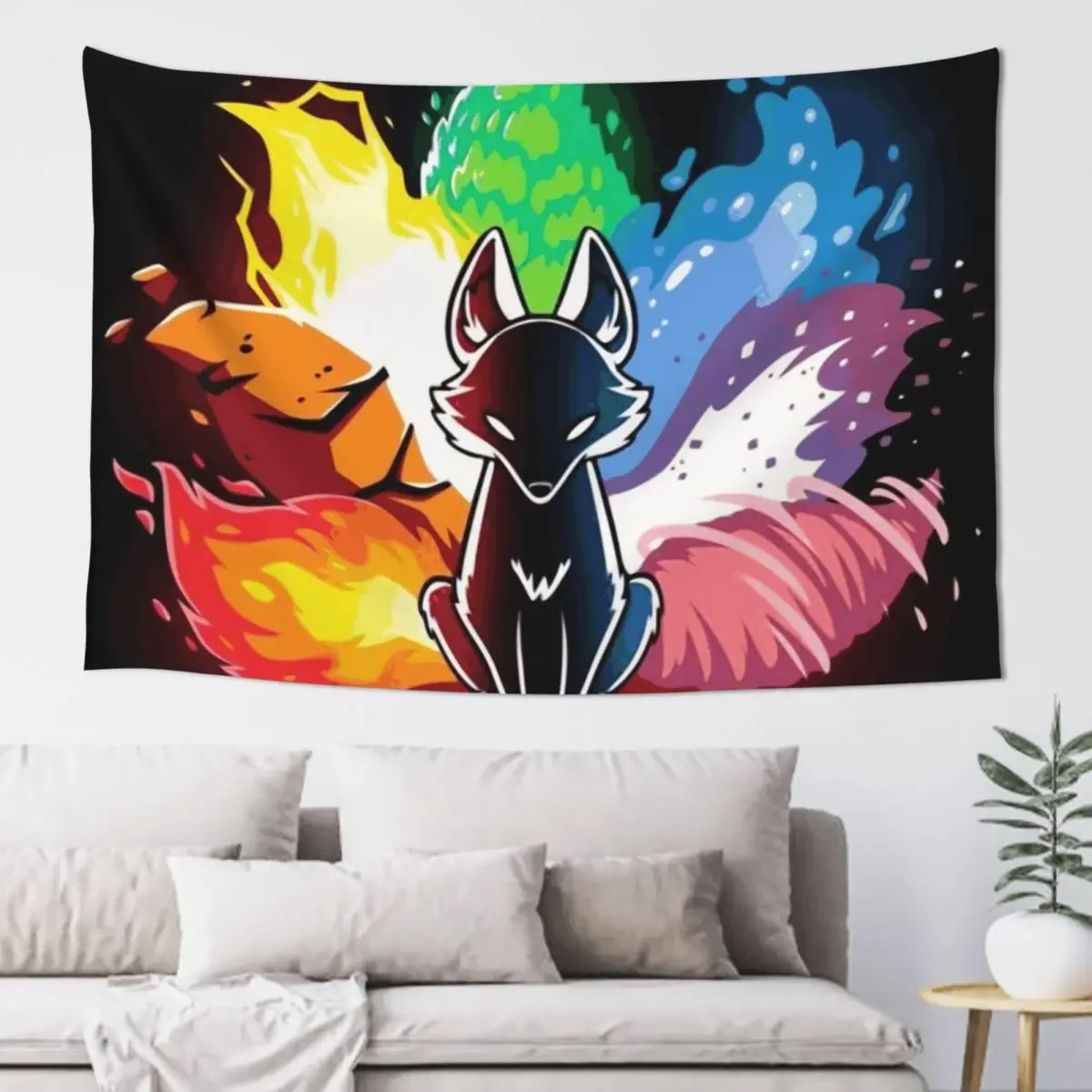 

9 tail fox Tapestry Aesthetic Home Decor Decor For Room Room Decoration Korean Style Tapestry