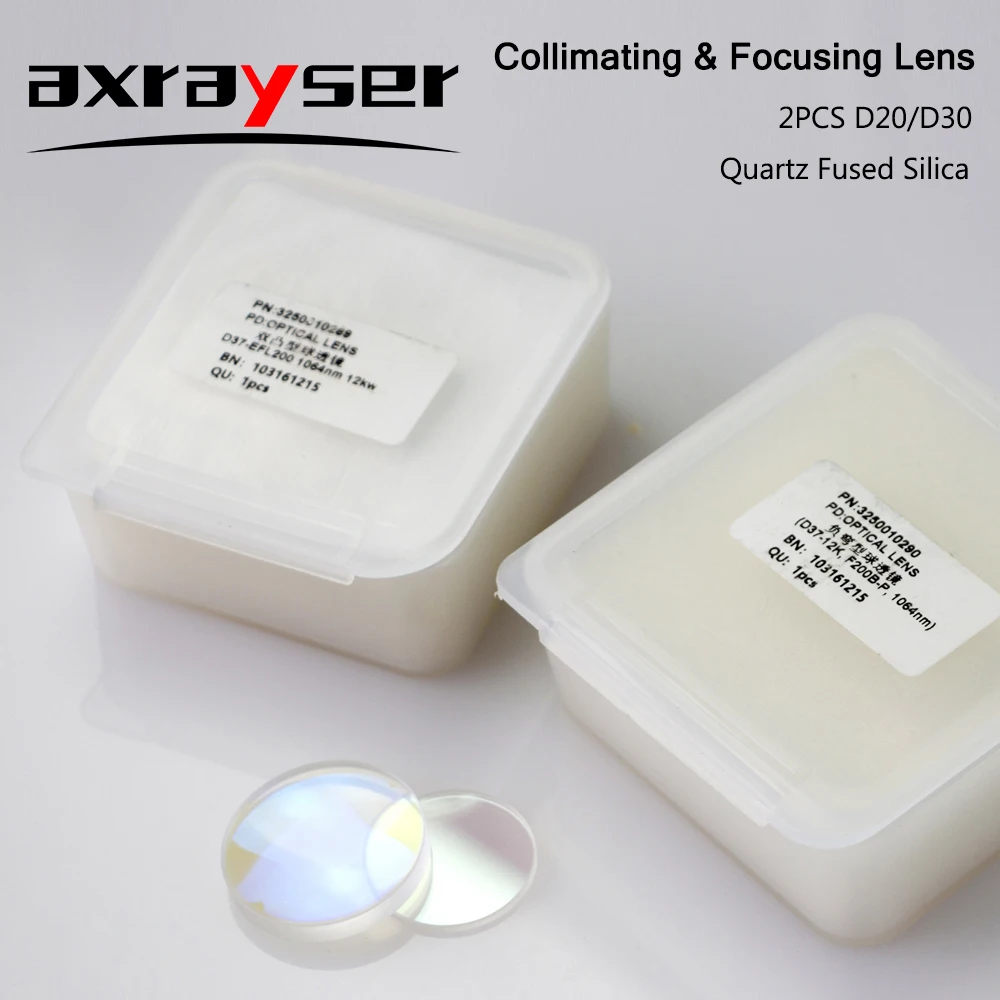 Laser Collimating Focusing Lens Aspherical 0-15KW CL100 FL125/150/200 D30/D37 Quartz Fused Silica for High Energy Fiber Cutting