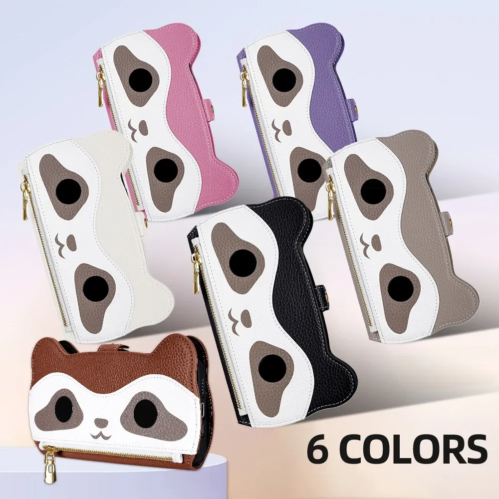 for LG Velvet 4G/5G Case Wallet Raccoon Leather Flip Case with Long+Short Straps Mirror Card Holders view 2
