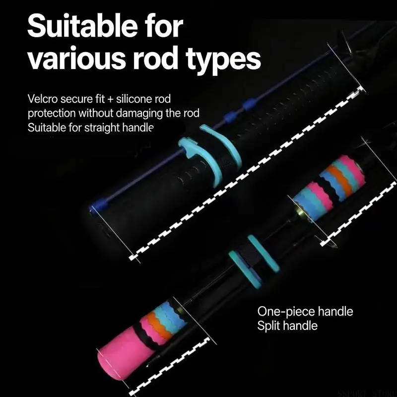 

U2JB Silicone Fishing Poles Clip Fishing Rod Strap Fasteners Elastic Protections Rod Cap Quick Install Rod Tip Protector