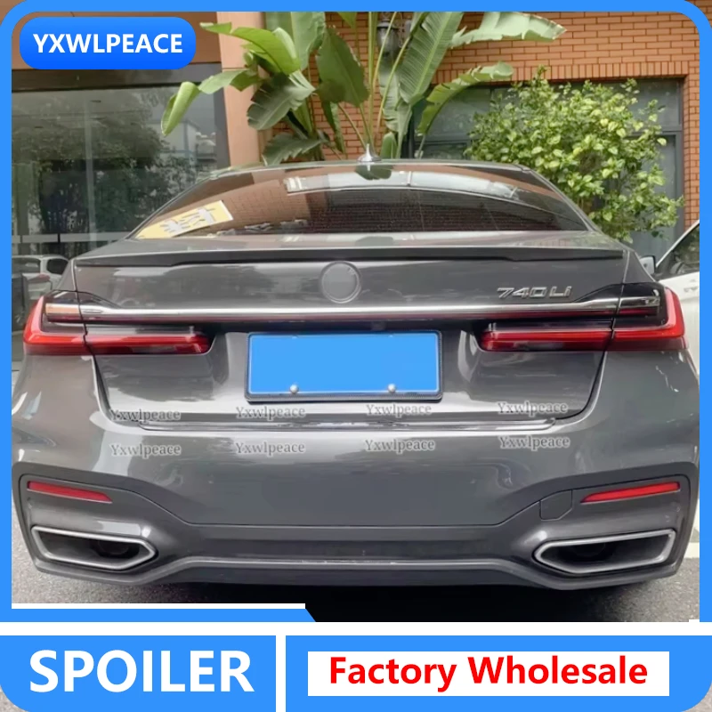 

For BMW G11 G12 7 Series Sedan 4-Door 2018 2019 2020 2021 Spoiler ABS Carbon Color & Glossy Black Car Rear Trunk Lip Spoiler