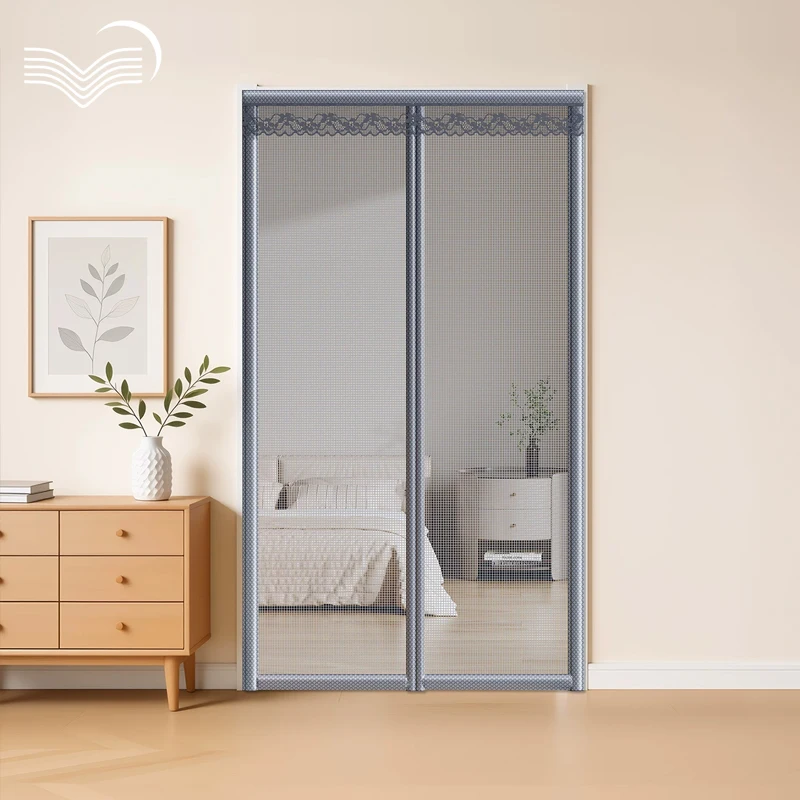 Magnetic Anti-mosquito Screen Door Mesh Breathable Curtain Screen for Bedroom Living Room Home Doorway Automatic Closing