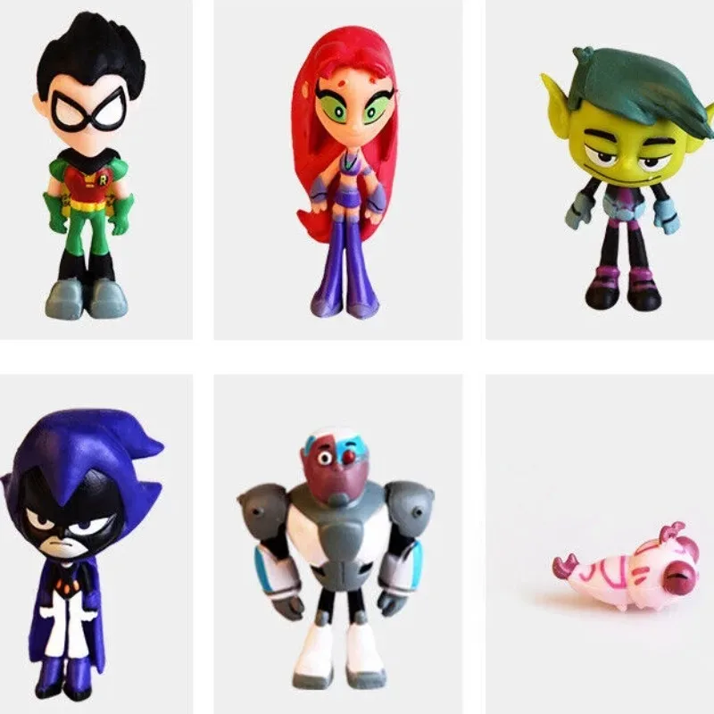 6 teen titans Beast Boy steel spark crow hand doll model ornaments creative children's gifts animation party supplies.