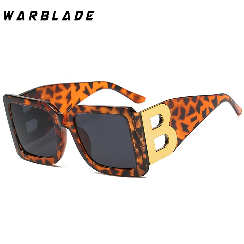 WarBLade 2022 Fashion Oversized The Letter B  Square Luxury Trend Sunglasses Women Men Retro Rectangle Sunglasses Gafas De Sol