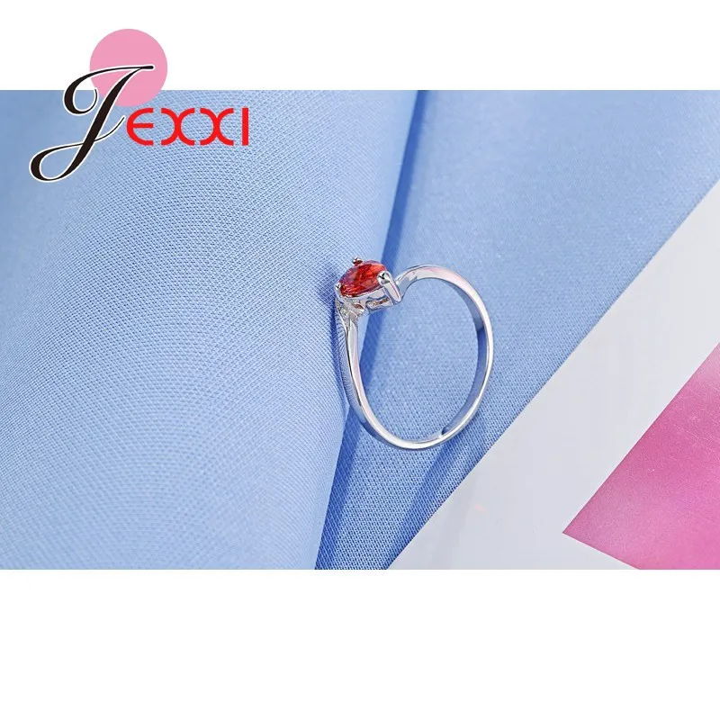 925 Sterling Silver Ring Enthusiasm Fashion Luxury Style Fire Red Crystal Stone Cubic Zirconia For Women Proposal Jewelry