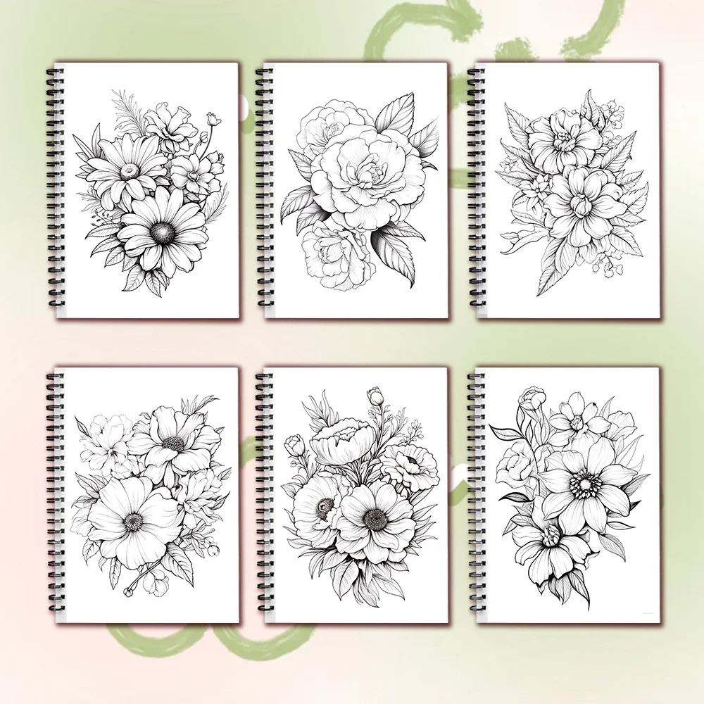 Women\'s Spiral Colouring Book - 30 Sheet Adult Colouring Book, 11.2x 8.3inch, 100gsm Thick Paper, Drawing Book, Gift of Recovery