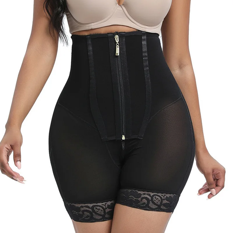 ملابس داخلية كولومبية للنساء للتحكم في البطن وشد المؤخرة مع سحاب بين الرجلين