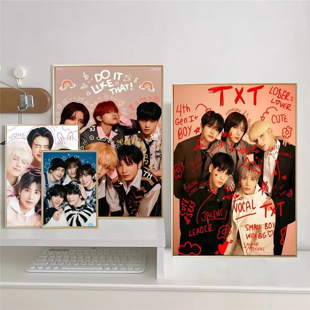 Kpop T-Tomorrow X T-Together TXT самоклеящийся художественный постер белая бумага принты плакаты произведения искусства эстетическое искусство настенная живопись