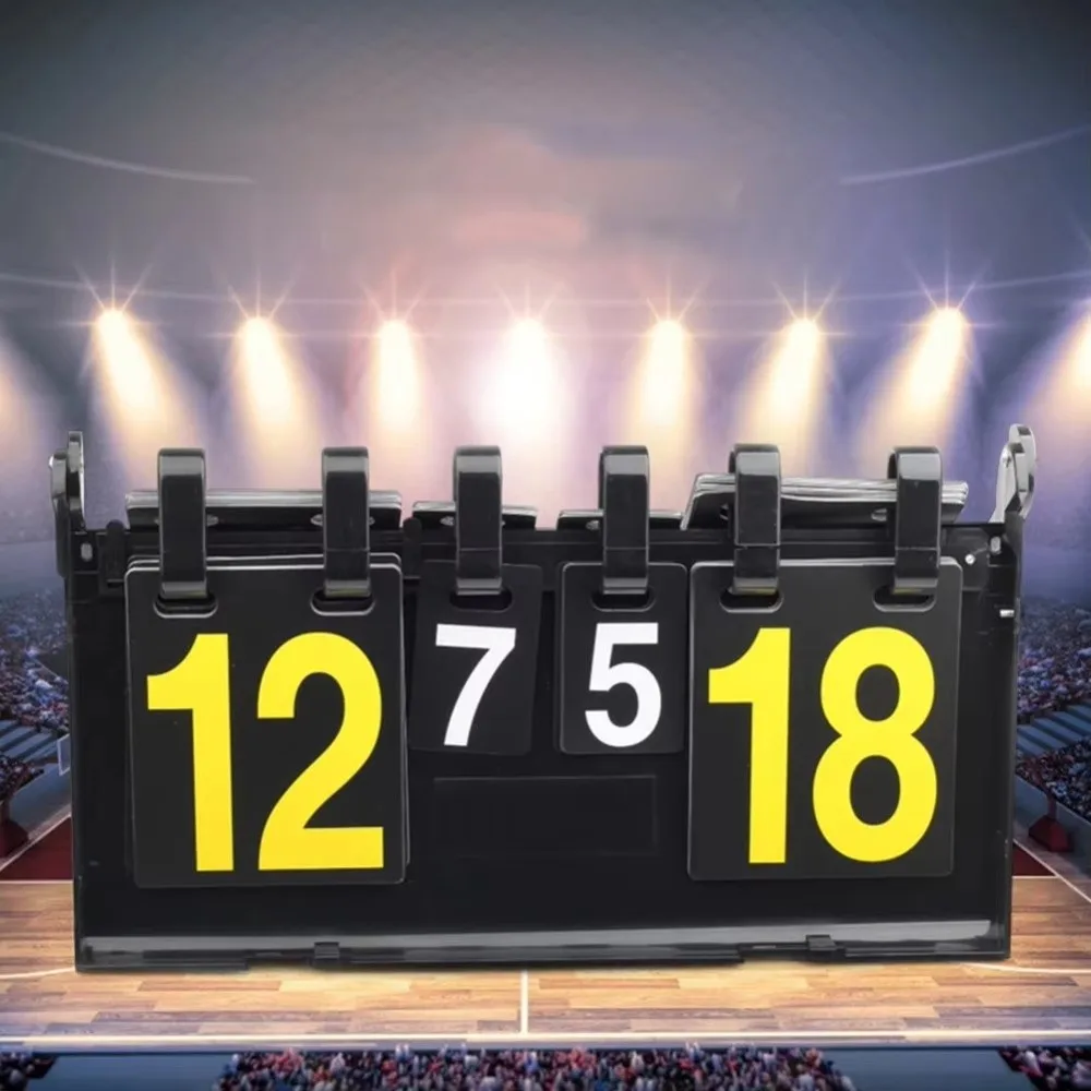 4-Digit Digital Tabletop Scoreboard Multi-Sport Use Flip Design Exercise Scoreboard Waterproof Competition Scoreboard
