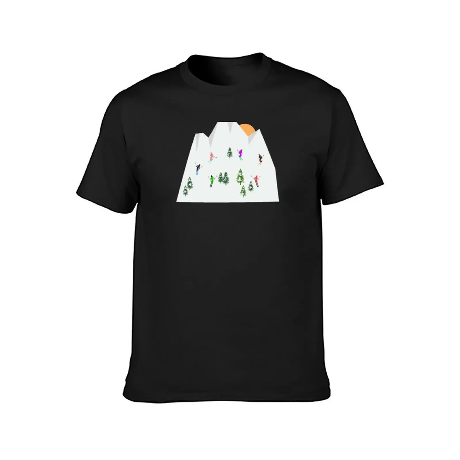 Skiing On A Mountain Illustration T-Shirt cute clothes essential t shirt sports fans shirts graphic tee men