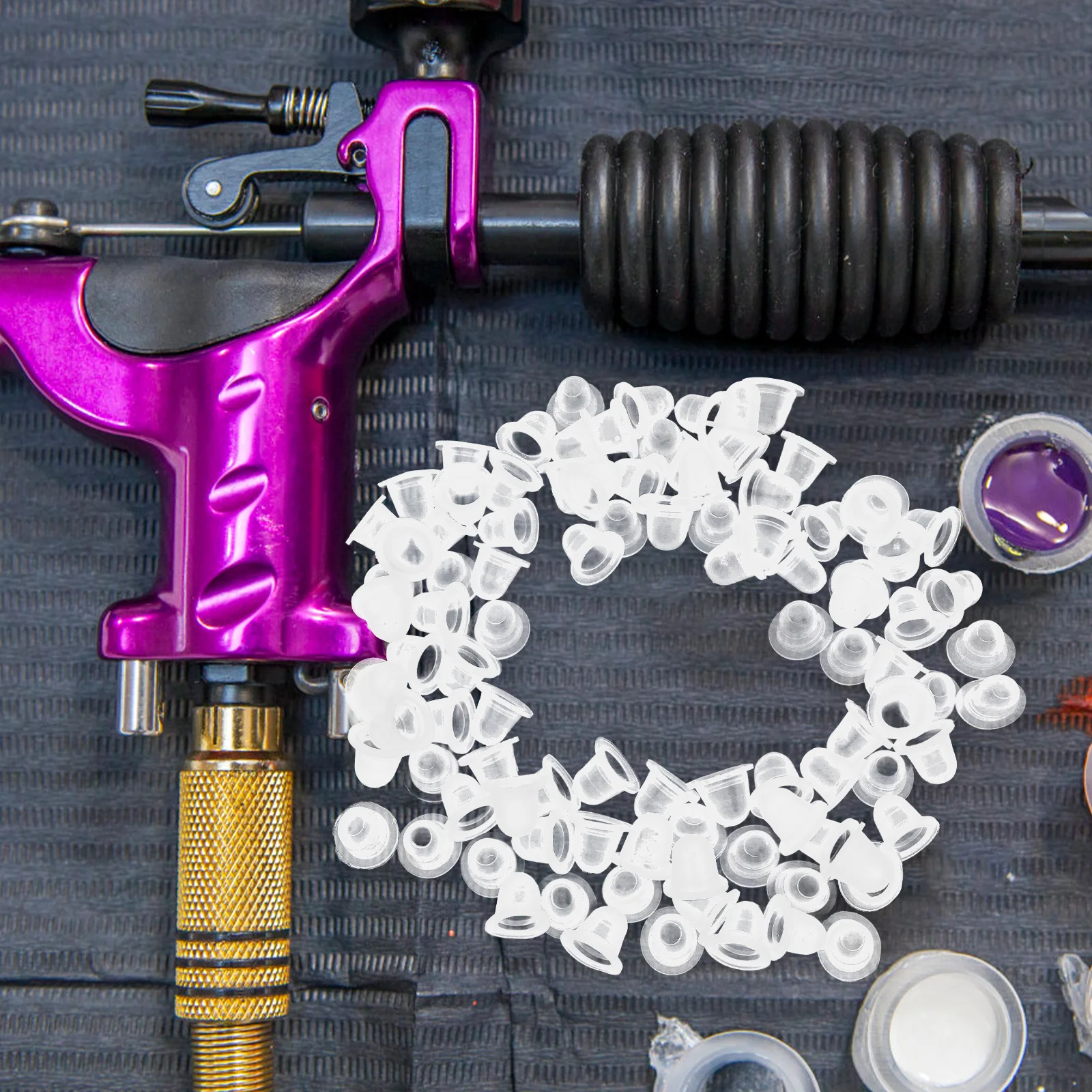 

100Pcs Clear Ink Cups Multi-Use Disposable Pigment Containers Kits Supplies Size L Cups Supplies